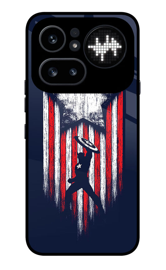 Captain America Marvel Art Nothing Phone 4a Pro Glass Case