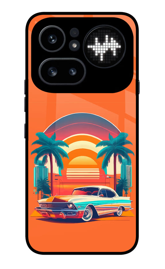 Palm Drive 80s Nothing Phone 4a Pro Glass Case