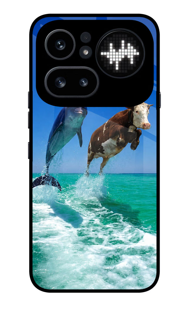 Dolphin vs Cow Nothing Phone 4a Pro Glass Case