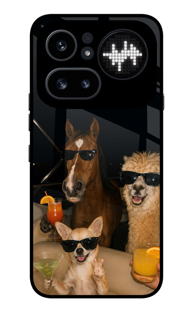 Party Squad Nothing Phone 4a Pro Glass Case Back Cover by Casekaro