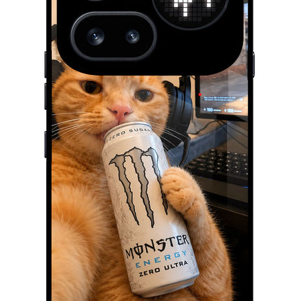 Gamer Cat Energy Nothing Phone 4a Pro Glass Case