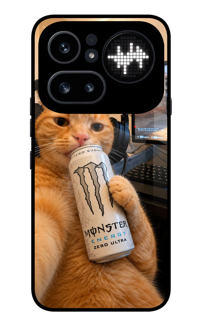 Gamer Cat Energy Nothing Phone 4a Pro Glass Case