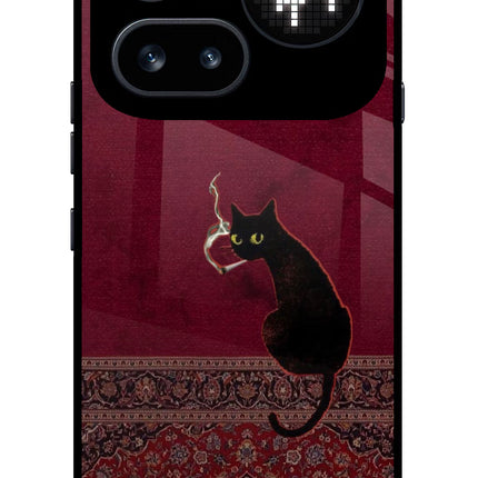Midnight Cat Nothing Phone 4a Pro Glass Case