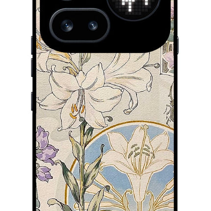 White Lily Nothing Phone 4a Pro Glass Case