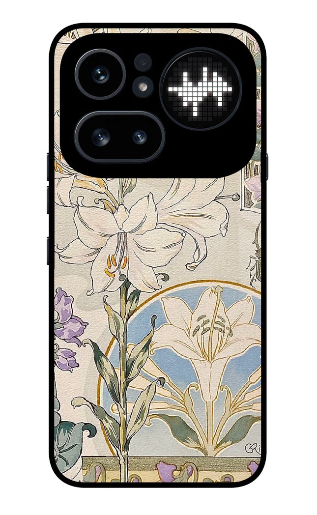White Lily Nothing Phone 4a Pro Glass Case
