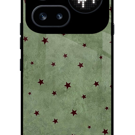 Green Stars Nothing Phone 4a Pro Glass Case