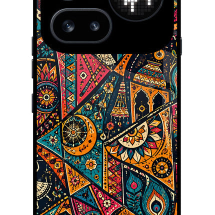 Folk Print Nothing Phone 4a Pro Glass Case