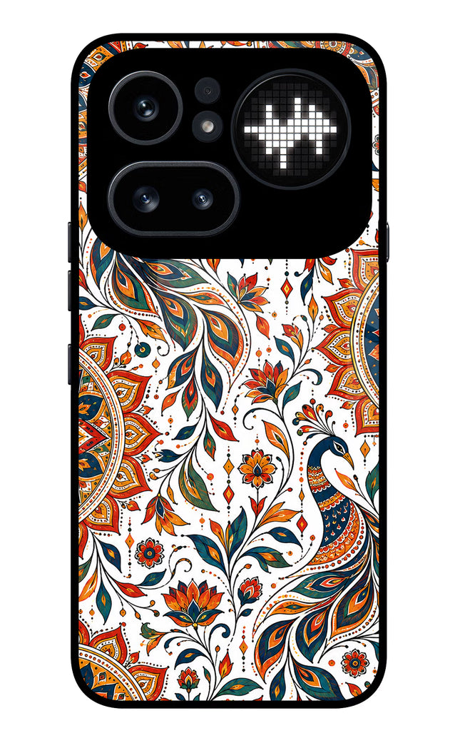 White Mayura Nothing Phone 4a Pro Glass Case