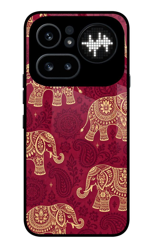 Maroon Elephant Nothing Phone 4a Pro Glass Case