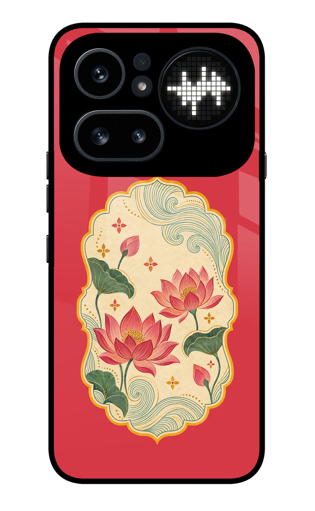Pink Lotus Nothing Phone 4a Pro Glass Case