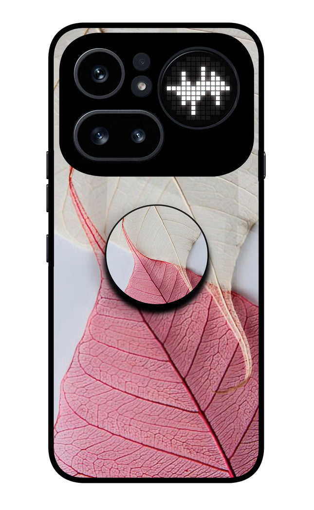 White Pink Leaf Nothing Phone 4a Pro Pop Case by Casekaro