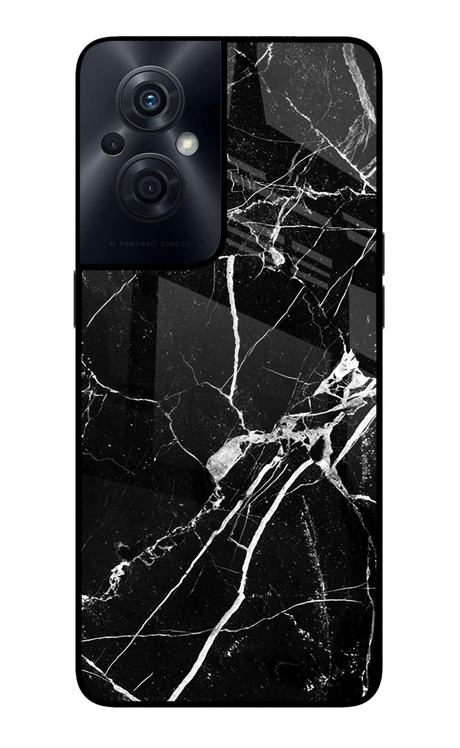 Black Marble Pattern OPPO F21s Pro 5G Back Cover, Glass case