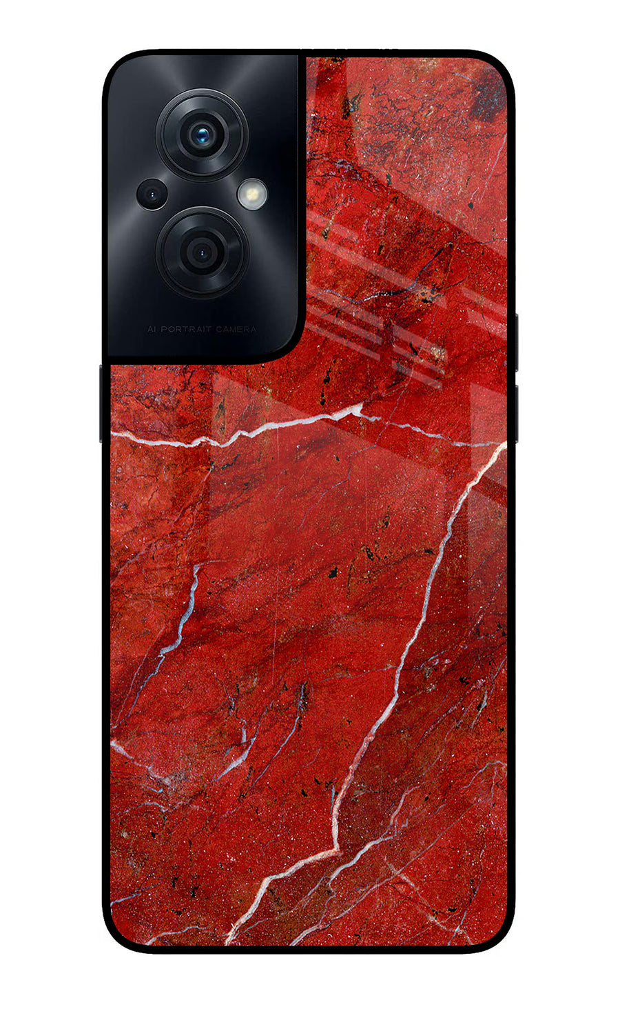 Red Marble Design OPPO F21s Pro 5G Back Cover, Glass case