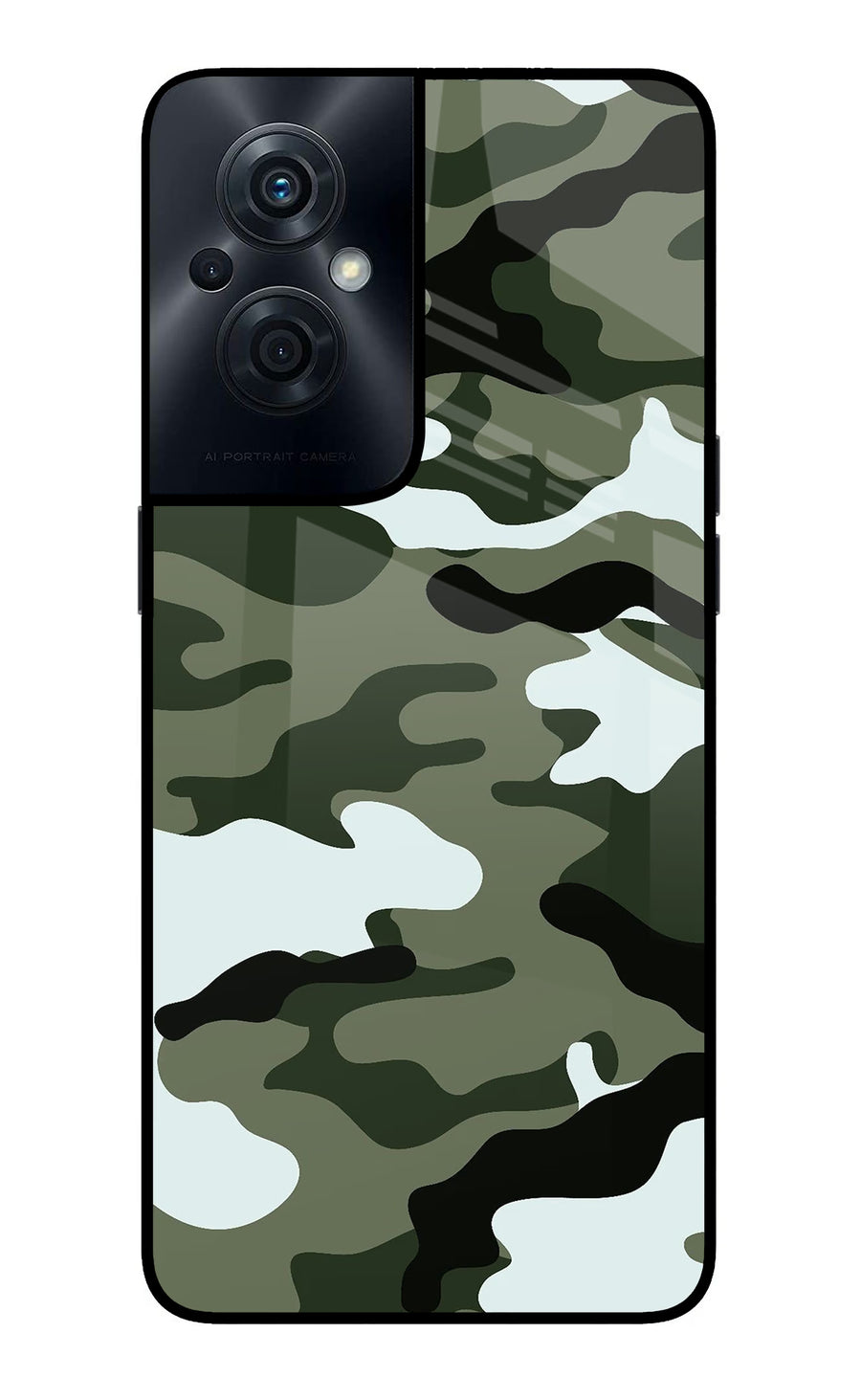 Camouflage OPPO F21s Pro 5G Back Cover, Glass case