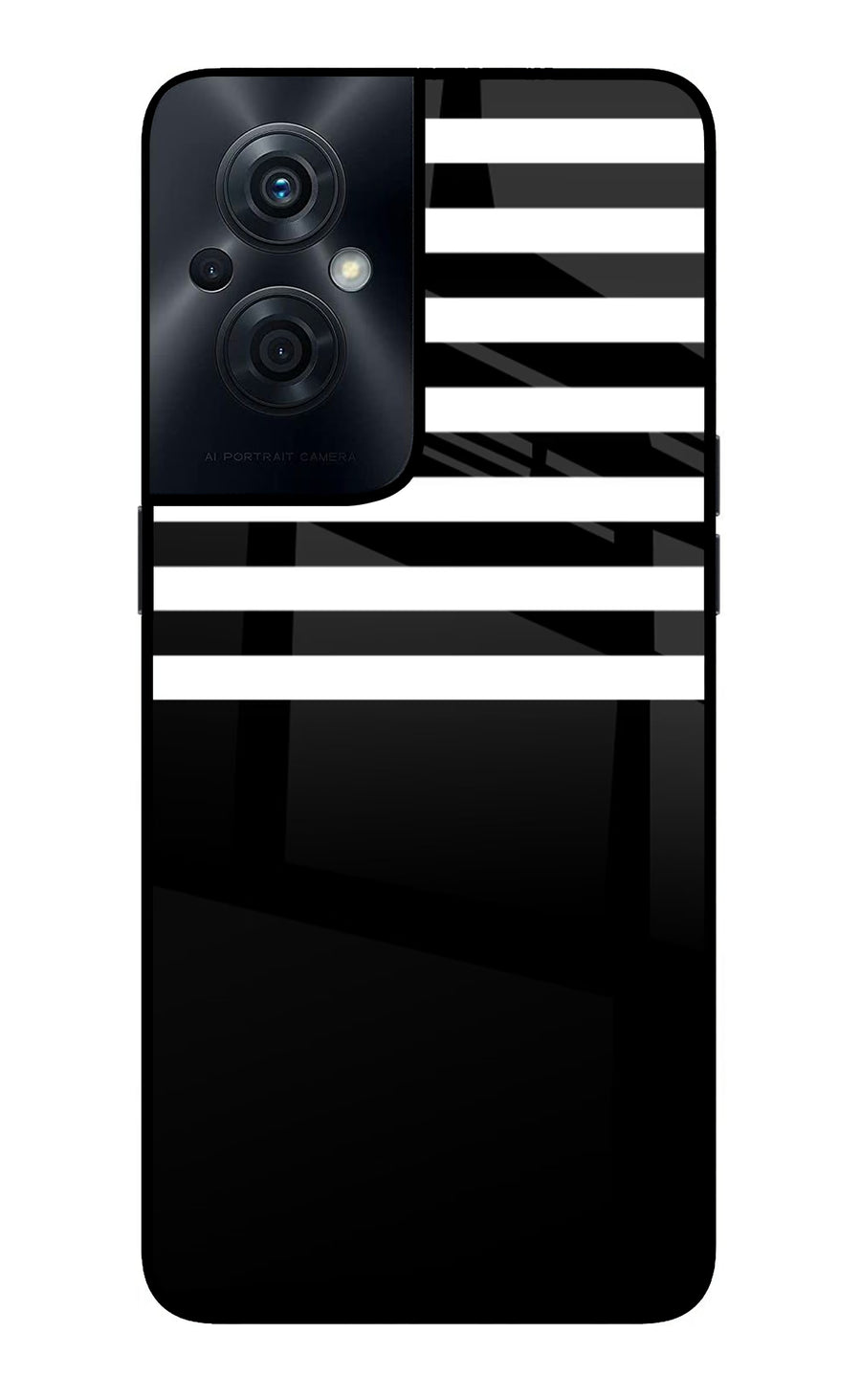 Black and White Print OPPO F21s Pro 5G Back Cover, Glass case