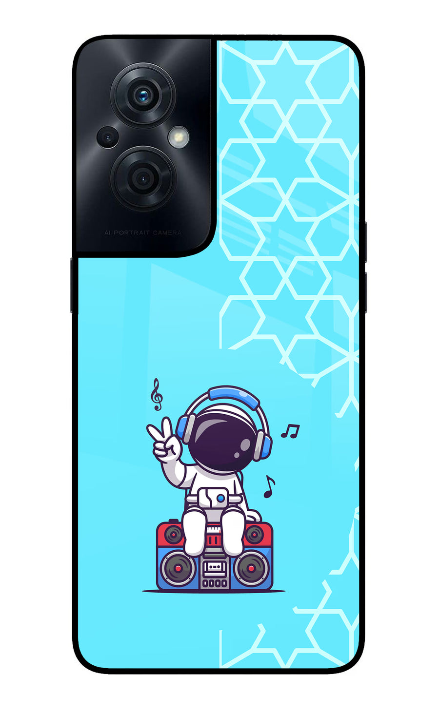 Cute Astronaut Chilling OPPO F21s Pro 5G Back Cover, Glass case