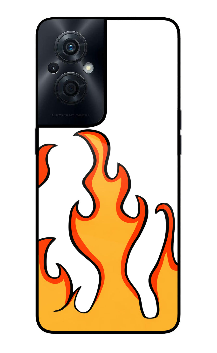 Fired Up – White OPPO F21s Pro 5G Back Cover, Glass case