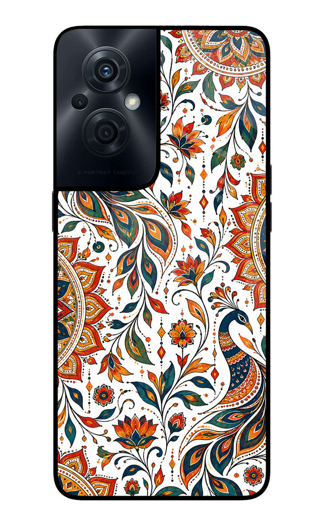 White Mayura OPPO F21s Pro 5G Glass Case