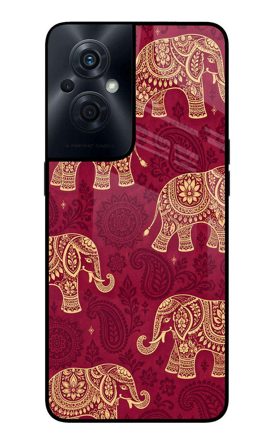 Maroon Elephant OPPO F21s Pro 5G Back Cover, Glass case