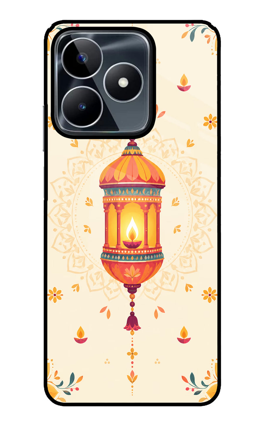 Golden Lantern Realme Narzo N53 Back Cover, Glass case