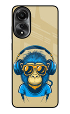 Monkey Headphone Oppo A78 4G Glass Case Back Cover by Casekaro