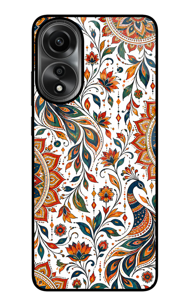 White Mayura Oppo A78 4G Glass Case