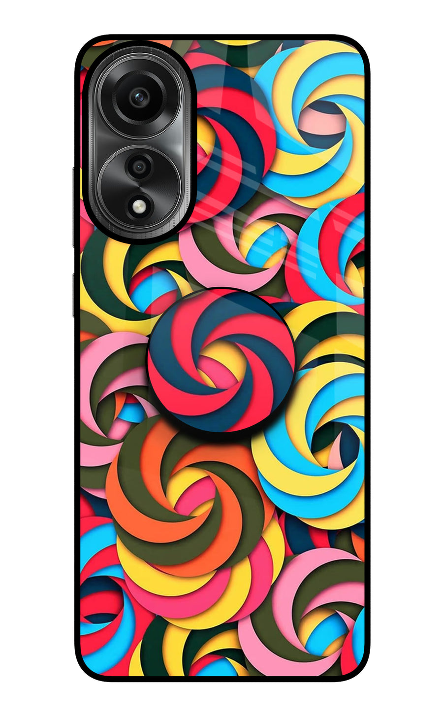 Spiral Pattern Oppo A78 4G Pop Case, Glass case