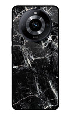 Black Marble Texture Realme Narzo 60 5G Glass Case Back Cover by Casekaro
