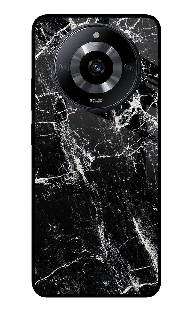 Black Marble Texture Realme Narzo 60 5G Glass Case Back Cover by Casekaro