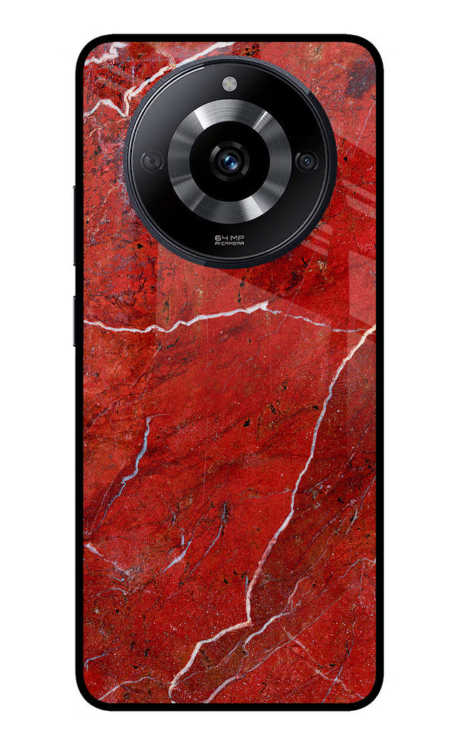 Red Marble Design Realme Narzo 60 5G Glass Case Back Cover by Casekaro