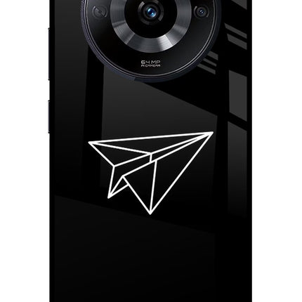 Paper Plane White Realme Narzo 60 5G Glass Case Back Cover by Casekaro
