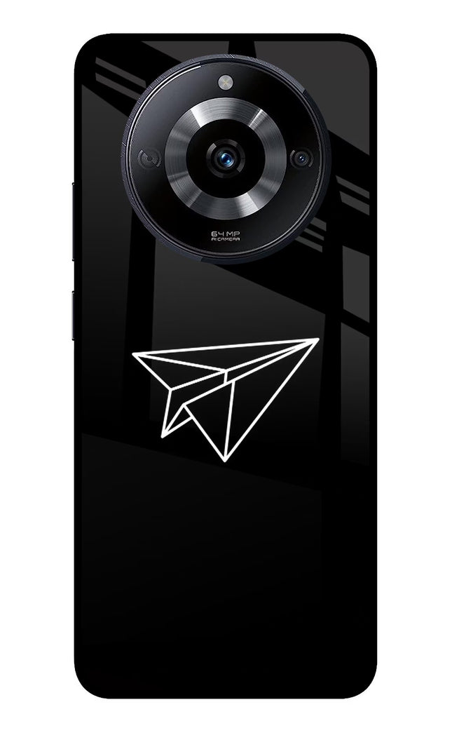 Paper Plane White Realme Narzo 60 5G Glass Case Back Cover by Casekaro