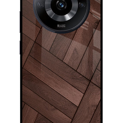 Wooden Texture Design Realme Narzo 60 5G Glass Case Back Cover by Casekaro