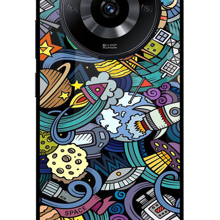 Space Abstract Realme Narzo 60 5G Glass Case Back Cover by Casekaro