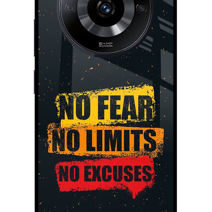 No Fear No Limits No Excuse Realme Narzo 60 5G Glass Case Back Cover by Casekaro