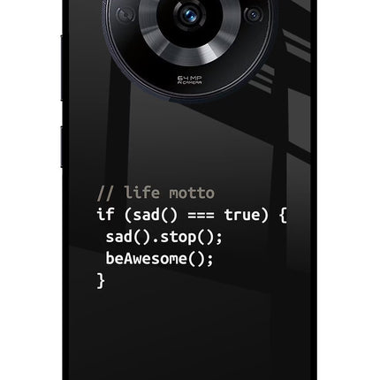 Life Motto Code Realme Narzo 60 5G Glass Case Back Cover by Casekaro