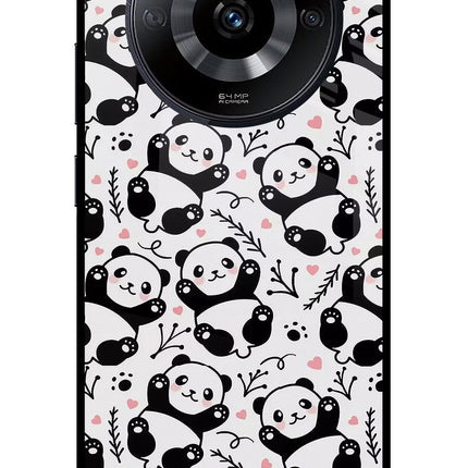 Cute Panda Realme Narzo 60 5G Glass Case Back Cover by Casekaro