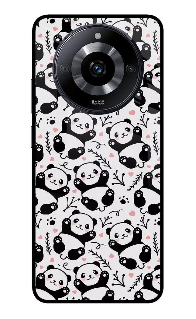 Cute Panda Realme Narzo 60 5G Glass Case Back Cover by Casekaro