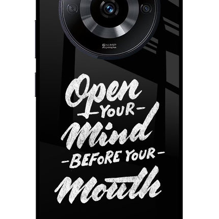Open Your Mind Before Your Mouth Realme Narzo 60 5G Glass Case Back Cover by Casekaro