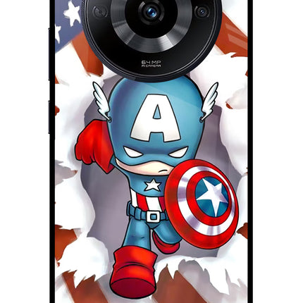 Captain America Realme Narzo 60 5G Glass Case Back Cover by Casekaro