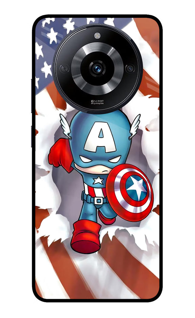 Captain America Realme Narzo 60 5G Glass Case Back Cover by Casekaro