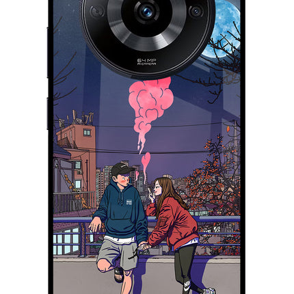 Chilling Couple Realme Narzo 60 5G Glass Case Back Cover by Casekaro