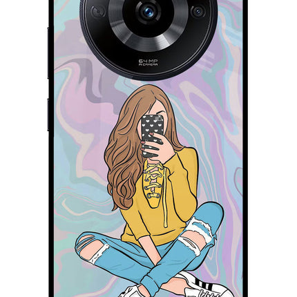 Selfie Girl Realme Narzo 60 5G Glass Case Back Cover by Casekaro
