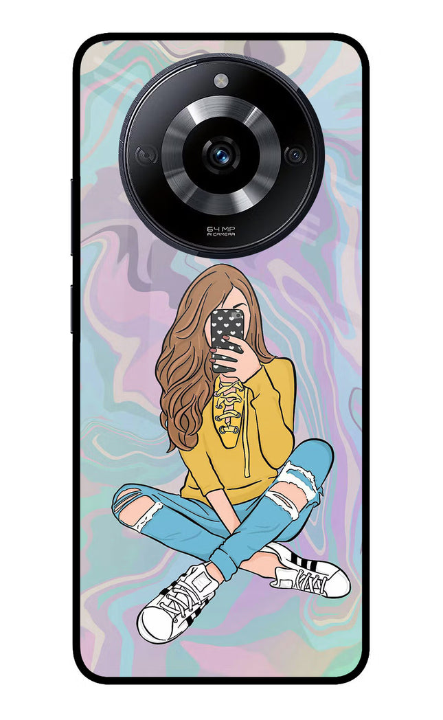 Selfie Girl Realme Narzo 60 5G Glass Case Back Cover by Casekaro