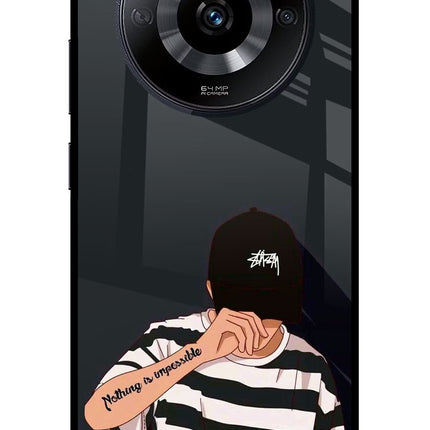 Aesthetic Boy Realme Narzo 60 5G Glass Case Back Cover by Casekaro