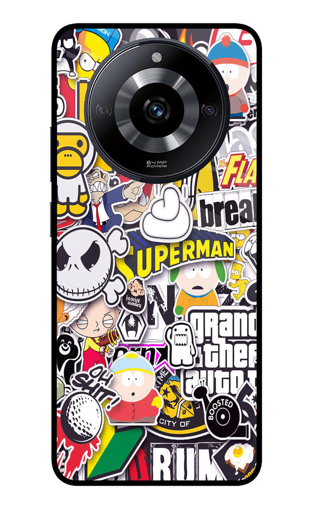 Sticker Bomb Realme Narzo 60 5G Glass Case Back Cover by Casekaro