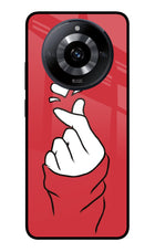 Korean Love Sign Realme Narzo 60 5G Glass Case Back Cover by Casekaro