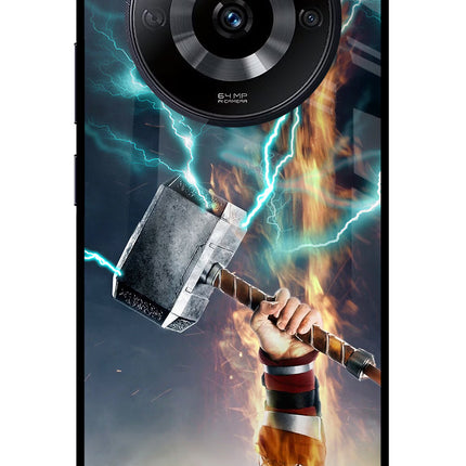 Thor Hammer Mjolnir Realme Narzo 60 5G Glass Case Back Cover by Casekaro