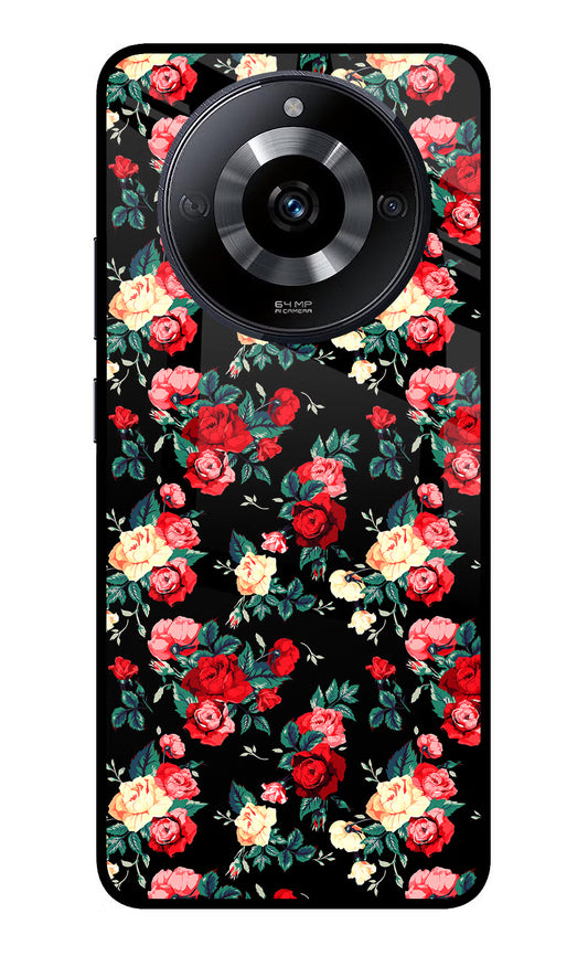 Rose Pattern Realme Narzo 60 5G Glass Case