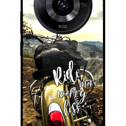 Ride More Worry Less Realme Narzo 60 5G Glass Case Back Cover by Casekaro
